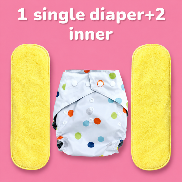 Reusable Baby Cloth Diapers with 2 Inserts