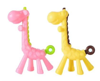 Pink and Yellow Giraffe Teether